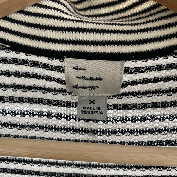 A New Day NWT Black and White Striped Lined M Collared Sweater Dress - Picture 3 of 7